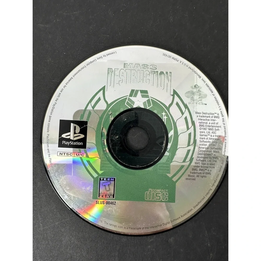 Mass Destruction Sony PlayStation 1 PS1 Shooter Game w/ Manual SLUS-00462